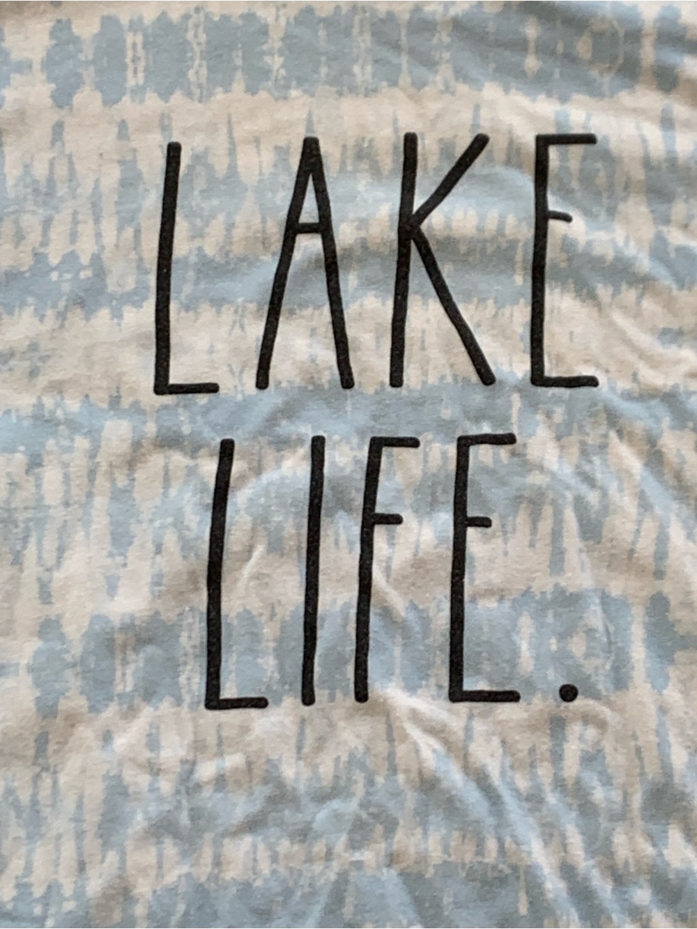 Rae Dunn Lake Life T-shirt Blue White Waves Short sleeve too Size medium cottage